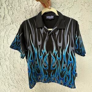 Y2k mens flames t shirt